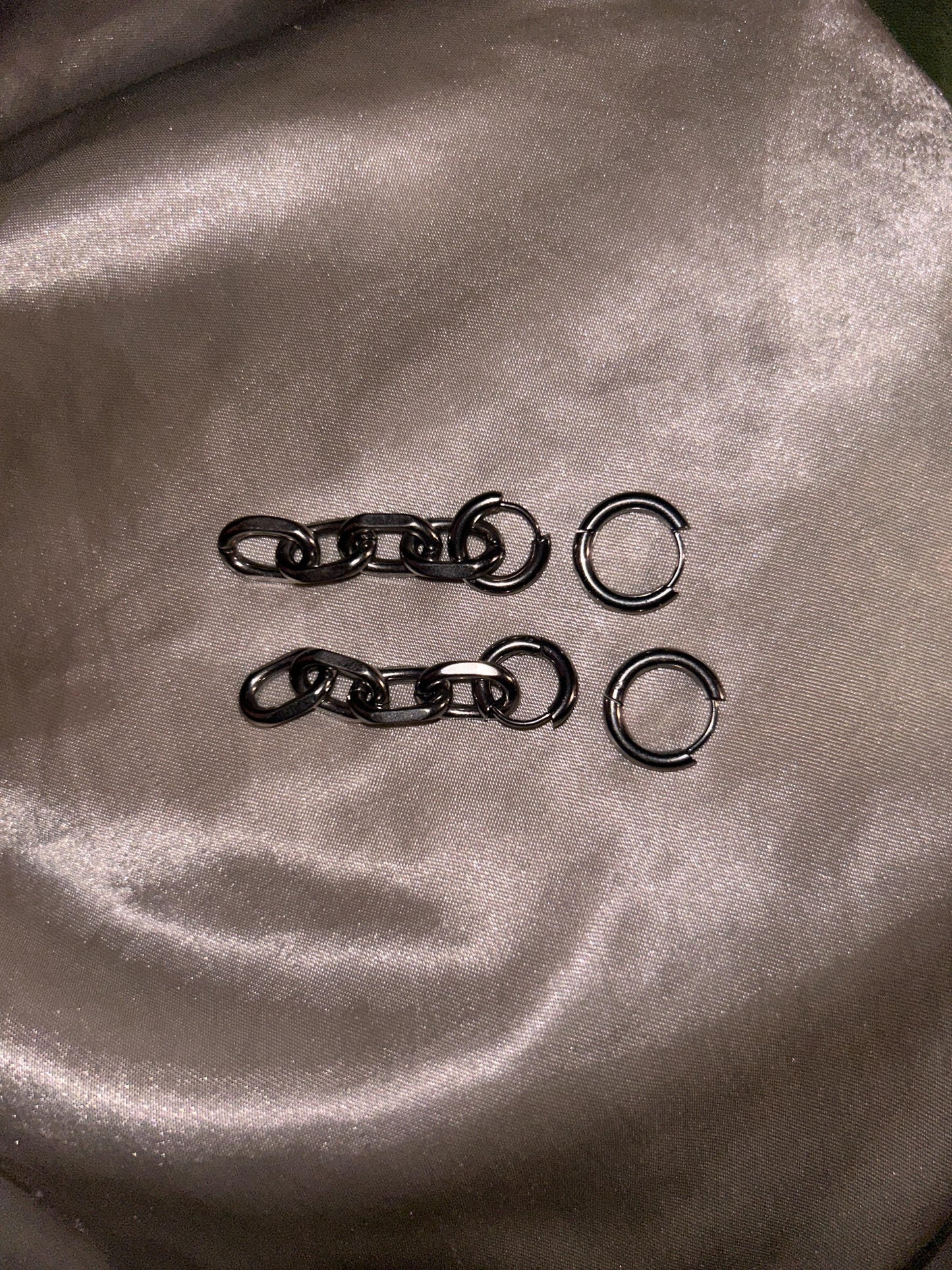 Chain earrings, chunky chain earrings, ear huggies, women's earrings, women's jewellery, Huggie hoop earrings, punk style earrings, grunge