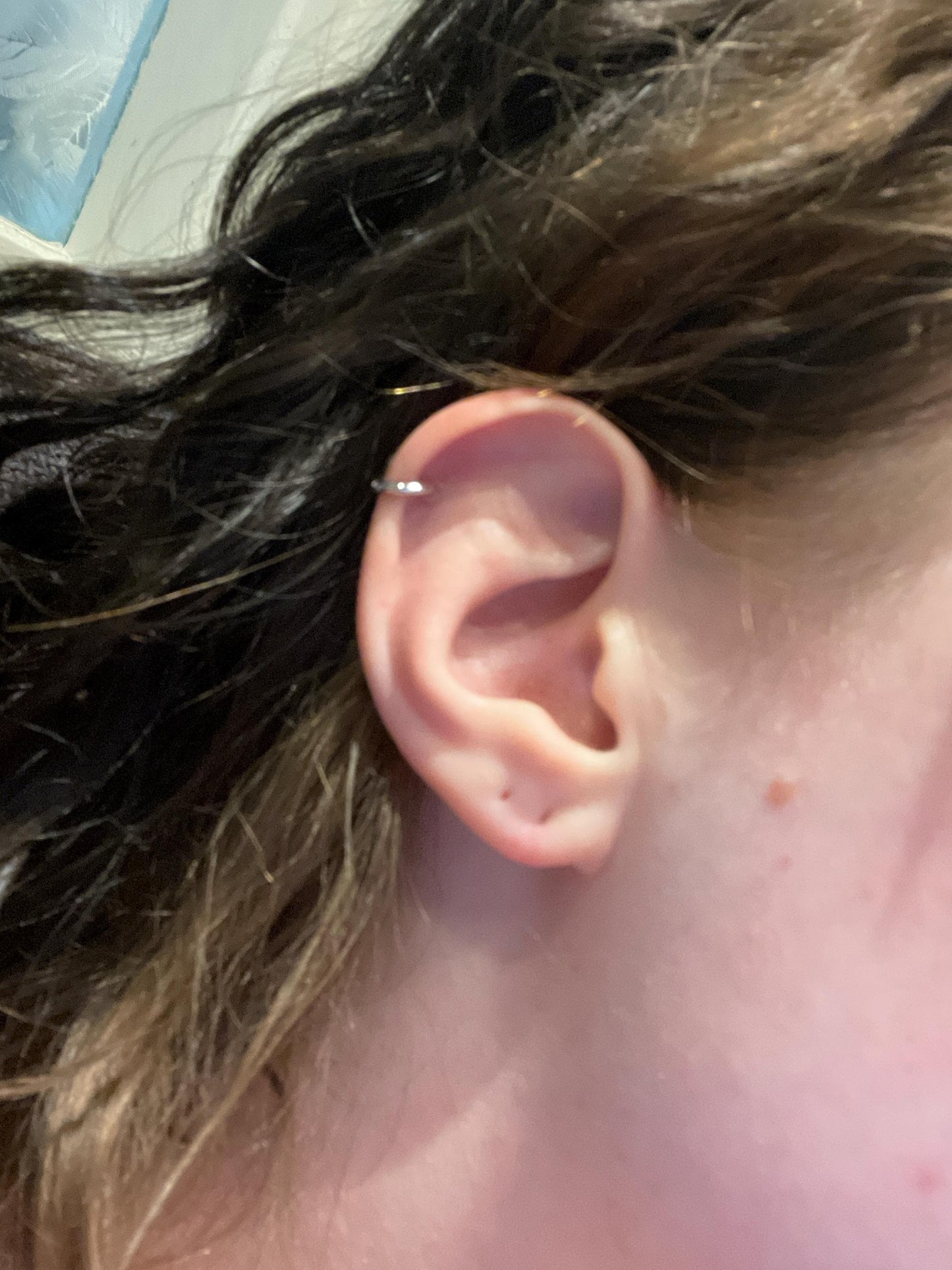 Minimalist & Tiny Second Hole Helix Silver Hoop Earrings - Two sizes available: 6 mm and 9 mm