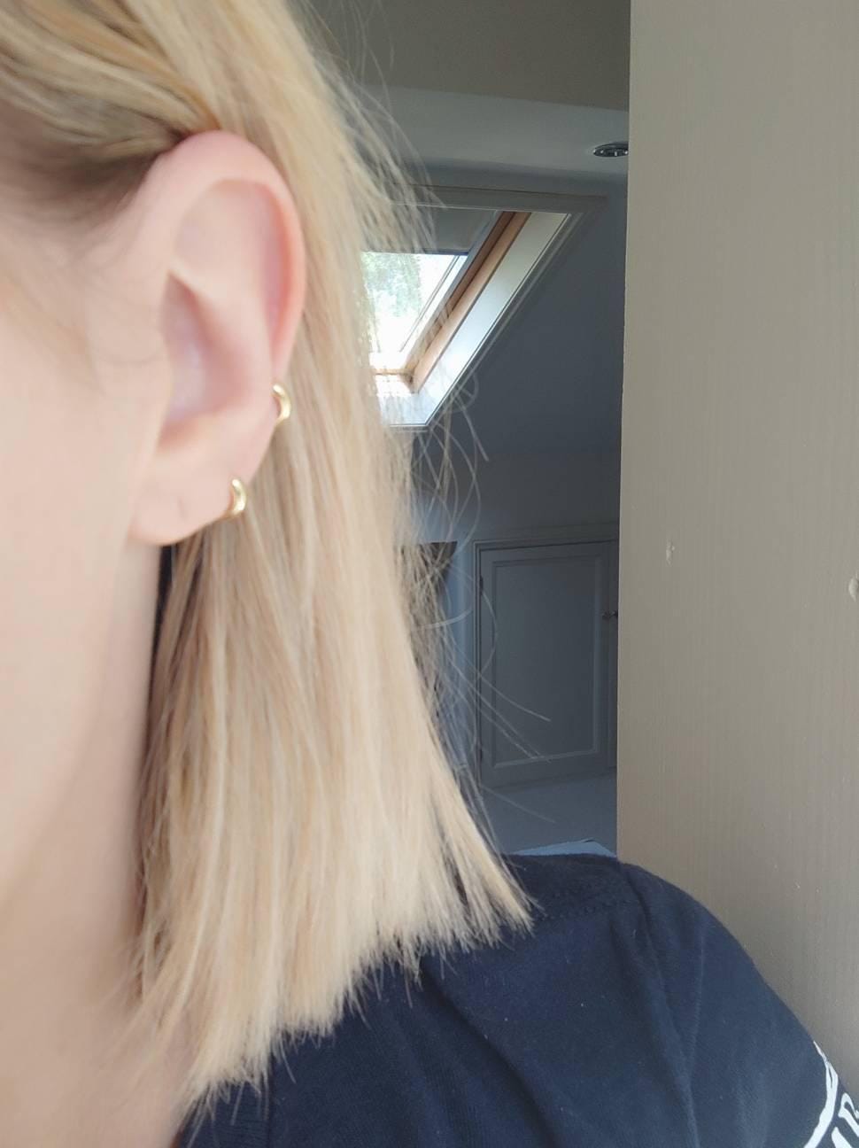 18K Gold Dainty Huggie Hoop Earrings • Thick Rounded Hoop Earrings • Chubby Gold Tiny Huggies • Sterling Silver Everyday Earrings
