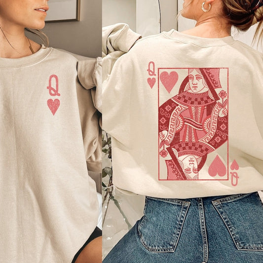 Queen of Hearts Sweatshirt, Funny Valentines Day Sweatshirt, Teacher Valentines Shirt, Nurse Valentines Tshirt Gift, Alice in Wonderland Tee