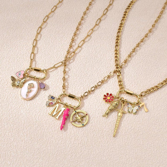Carabiner Necklace - Build Your Own Unique Charm Necklace, Customizable Jewelry Gift, Stylish Accessories for Her