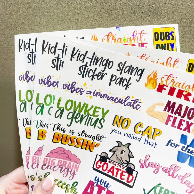 Classroom Reward Sticker, 20-Pack Kid-Lingo Slang Grading Sticker, Motivational Learning Incentive for Schools, Stickers for Teachers