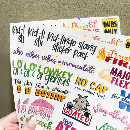 Classroom Reward Sticker, 20-Pack Kid-Lingo Slang Grading Sticker, Motivational Learning Incentive for Schools, Stickers for Teachers