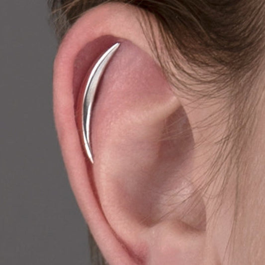Cartilage Earring Crescent Moon Helix Earring 20G 18G 16G Sterling Silver Minimalist Stud Piercing Dainty Jewelry Ear Cuff Earring - CRT001