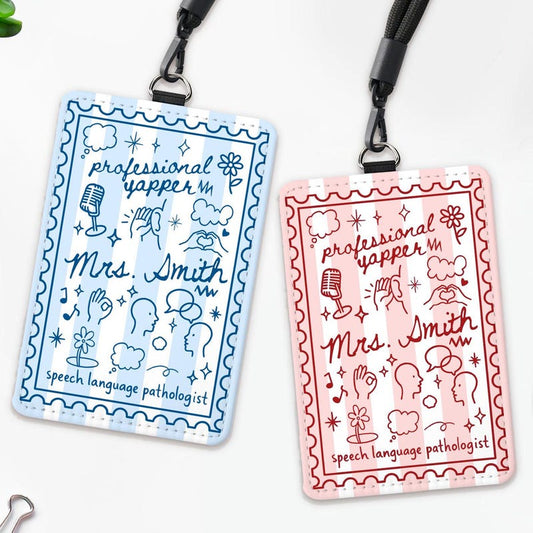 Custom Teacher ID Badge Holder, Teacher Gifts, Back To School Gift, Speech Therapy Gift, SLP, Lanyard Accessories, Teacher Appreciation Gift
