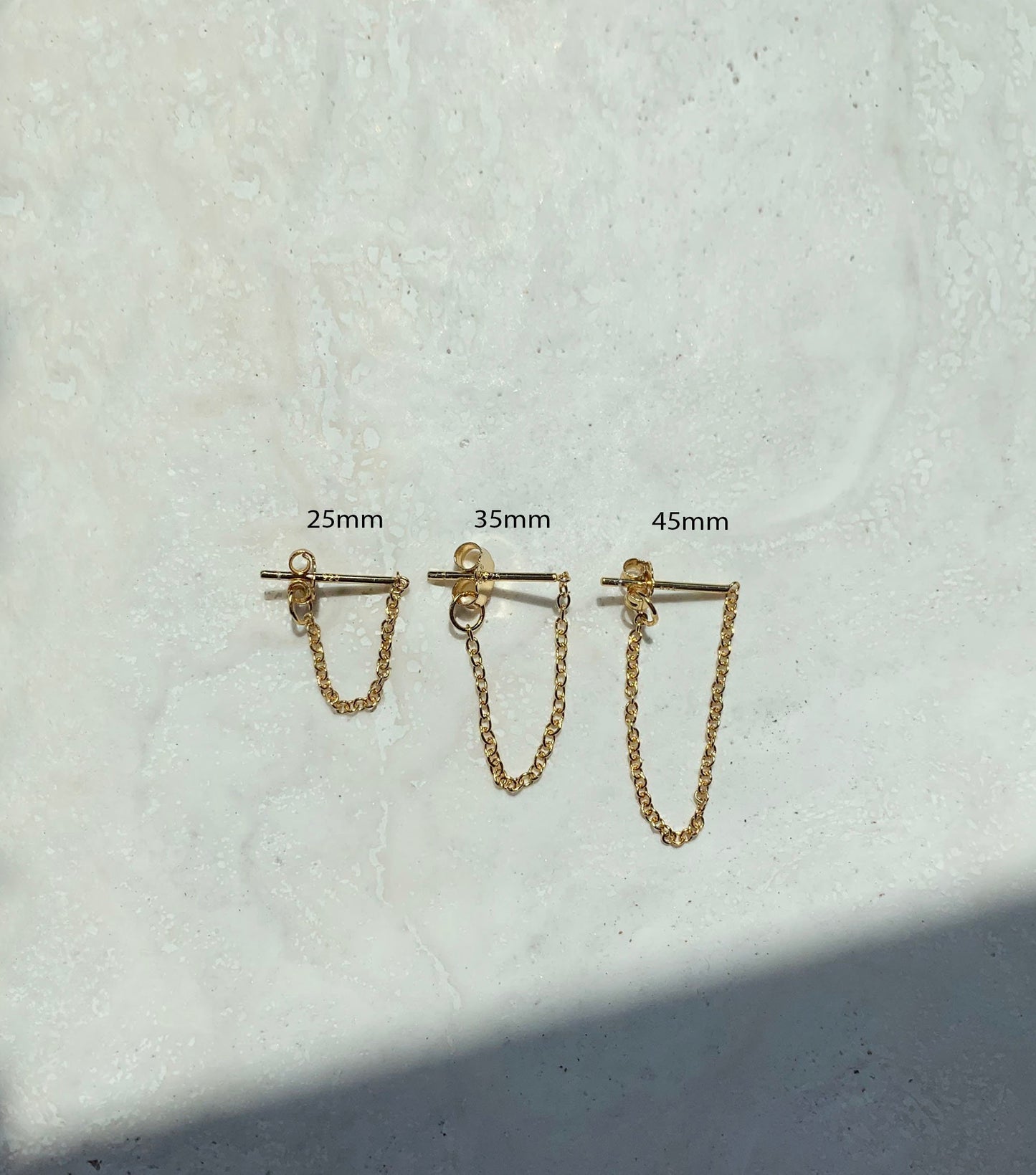 Gold Chain Earring - Minimalist Chain Earring - Sterling Silver Earring - Silver Chain Earring - Dainty Earring - Tiny Earring - For Daily