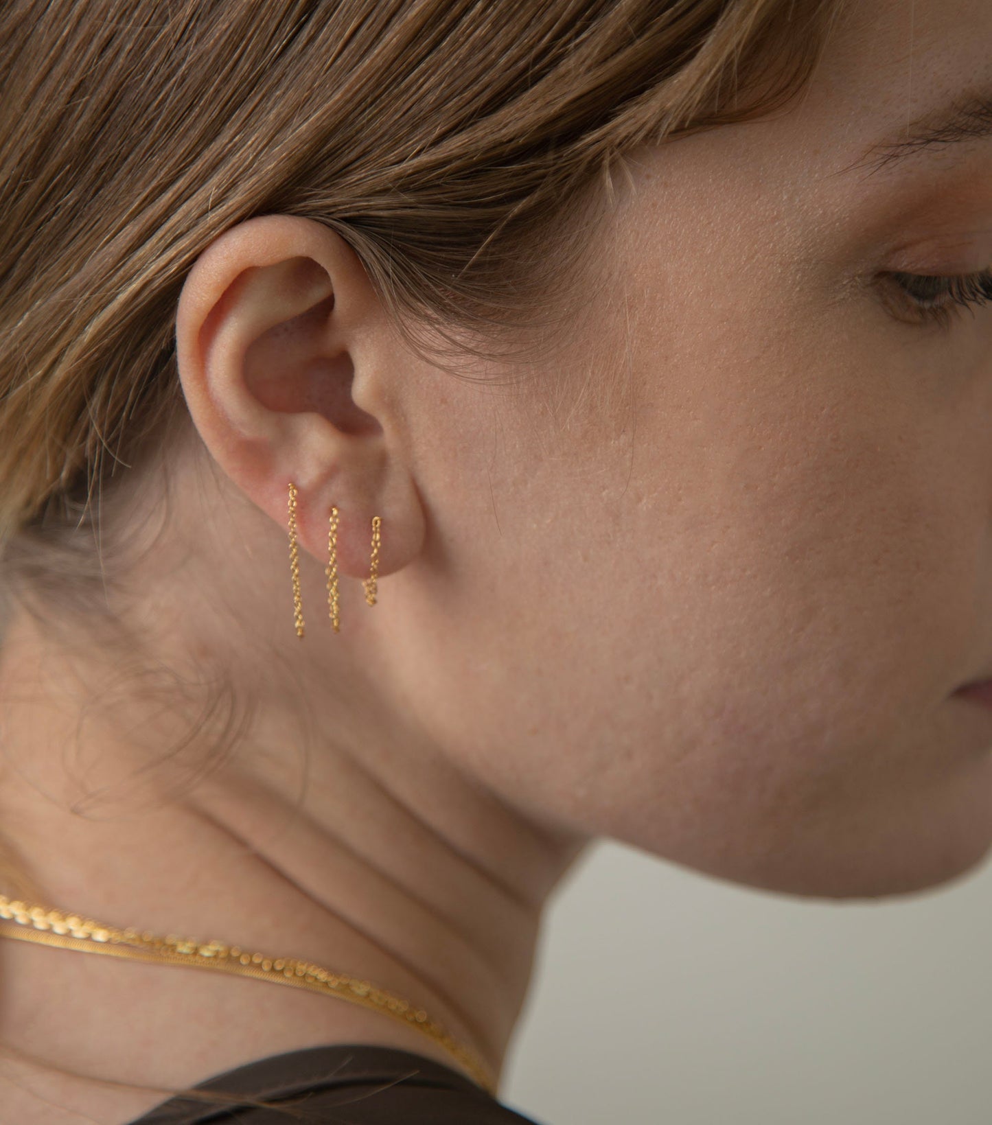 Gold Chain Earring - Minimalist Chain Earring - Sterling Silver Earring - Silver Chain Earring - Dainty Earring - Tiny Earring - For Daily