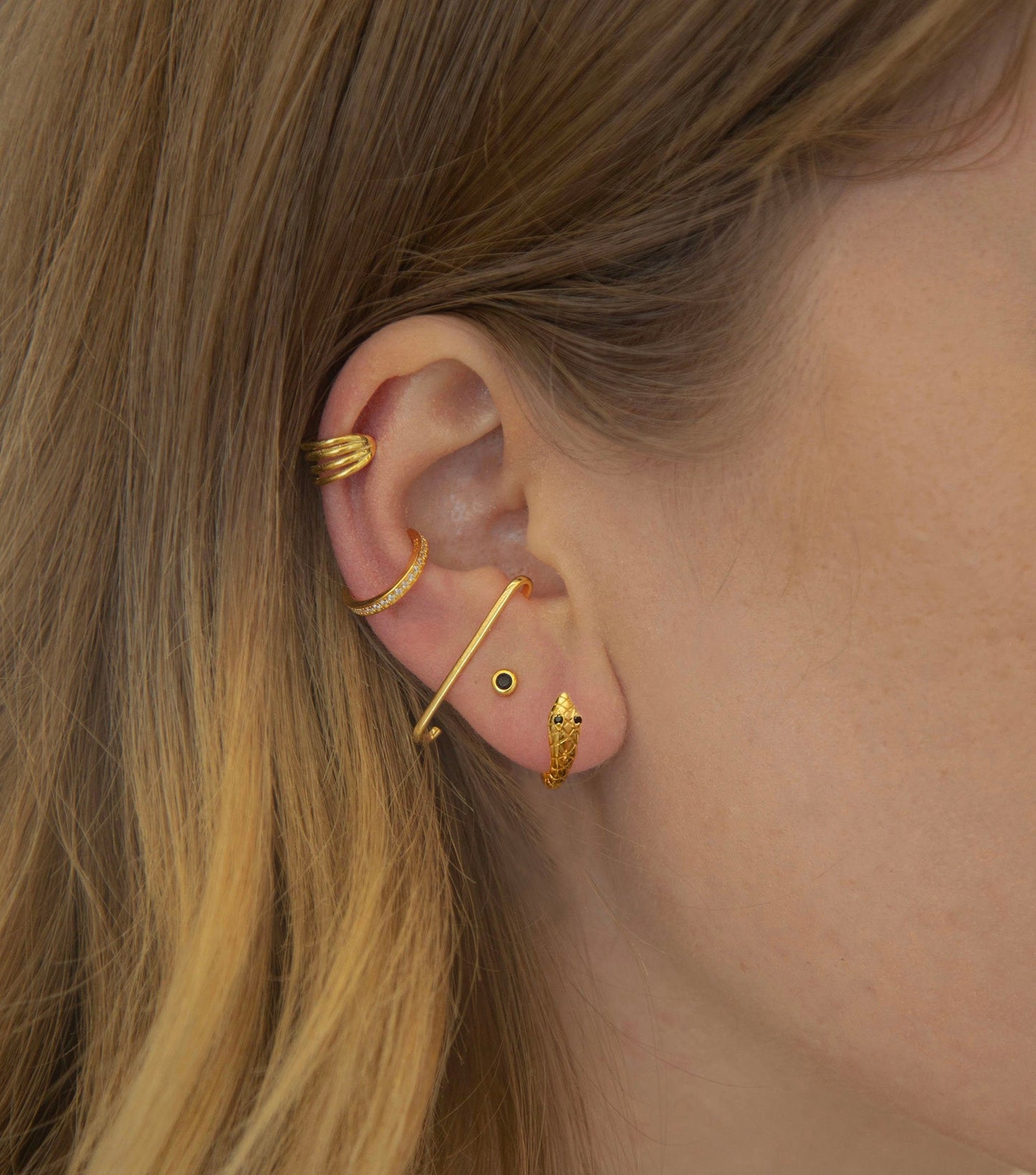 Snake Hoop Earrings - Sterling Silver Hoop earrings - Dainty Hoop earring