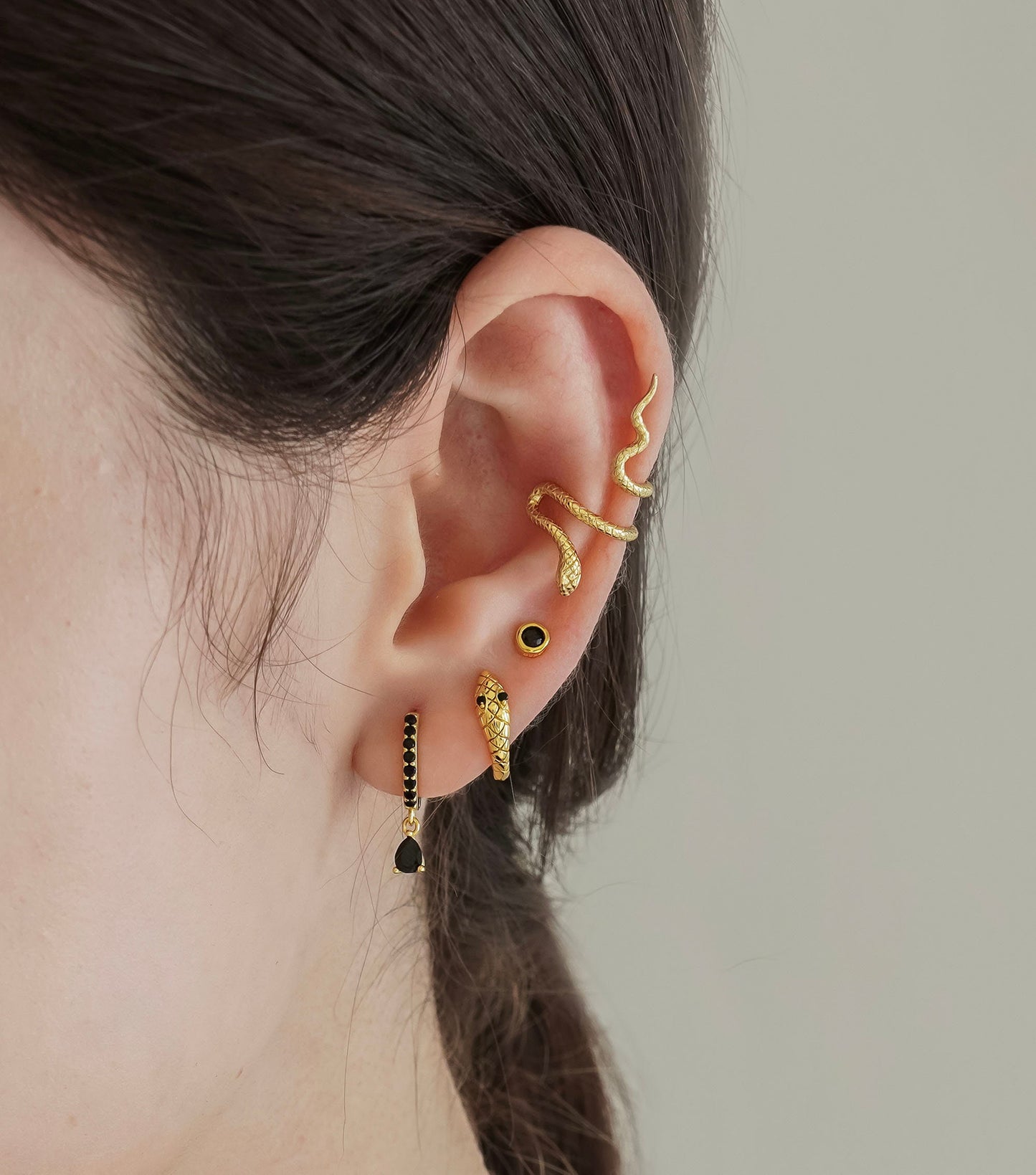 Snake Hoop Earrings - Sterling Silver Hoop earrings - Dainty Hoop earring