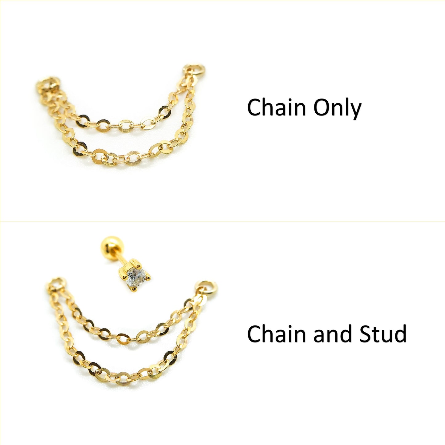 Earring Chain - Helix Chain - Chain Ear jacket- Dangle Earring - Earring Charm Chain - Cartilage Earring - Stud Earrings - Ear Chain