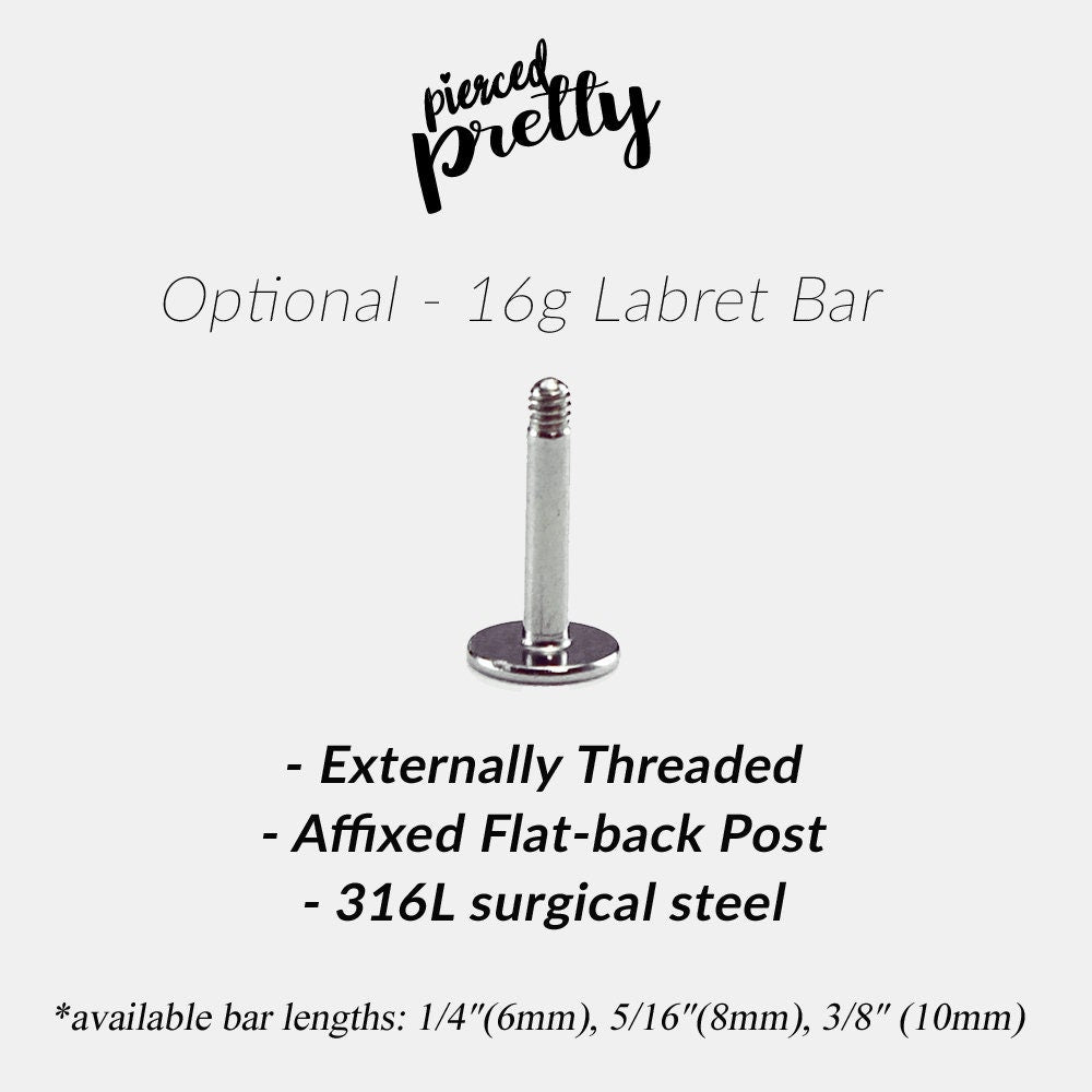 16g Dainty Flower helix double chain ear stud, Flat back chain hoop cartilage piercing earring 316l surgical steel, Labret bar(optional) 1pc