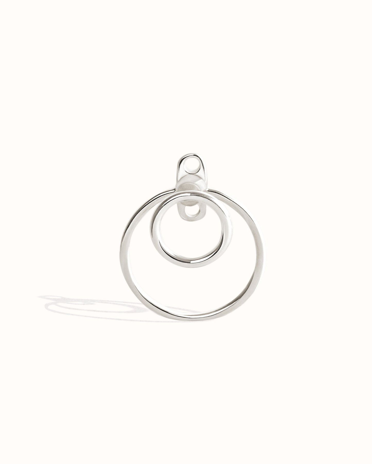 Open Circle Ear Jacket Earring · Sterling Silver Geometric Earrings · Circle Studs · Minimalist Jewelry · Gift for Her - JKT010