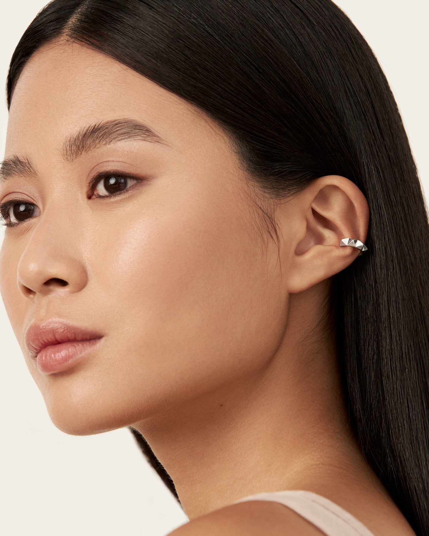 Sterling Silver Pyramid Ear Cuff Earring Ear Wrap Earrings Modern Jewelry  Gift for Her - ECU011