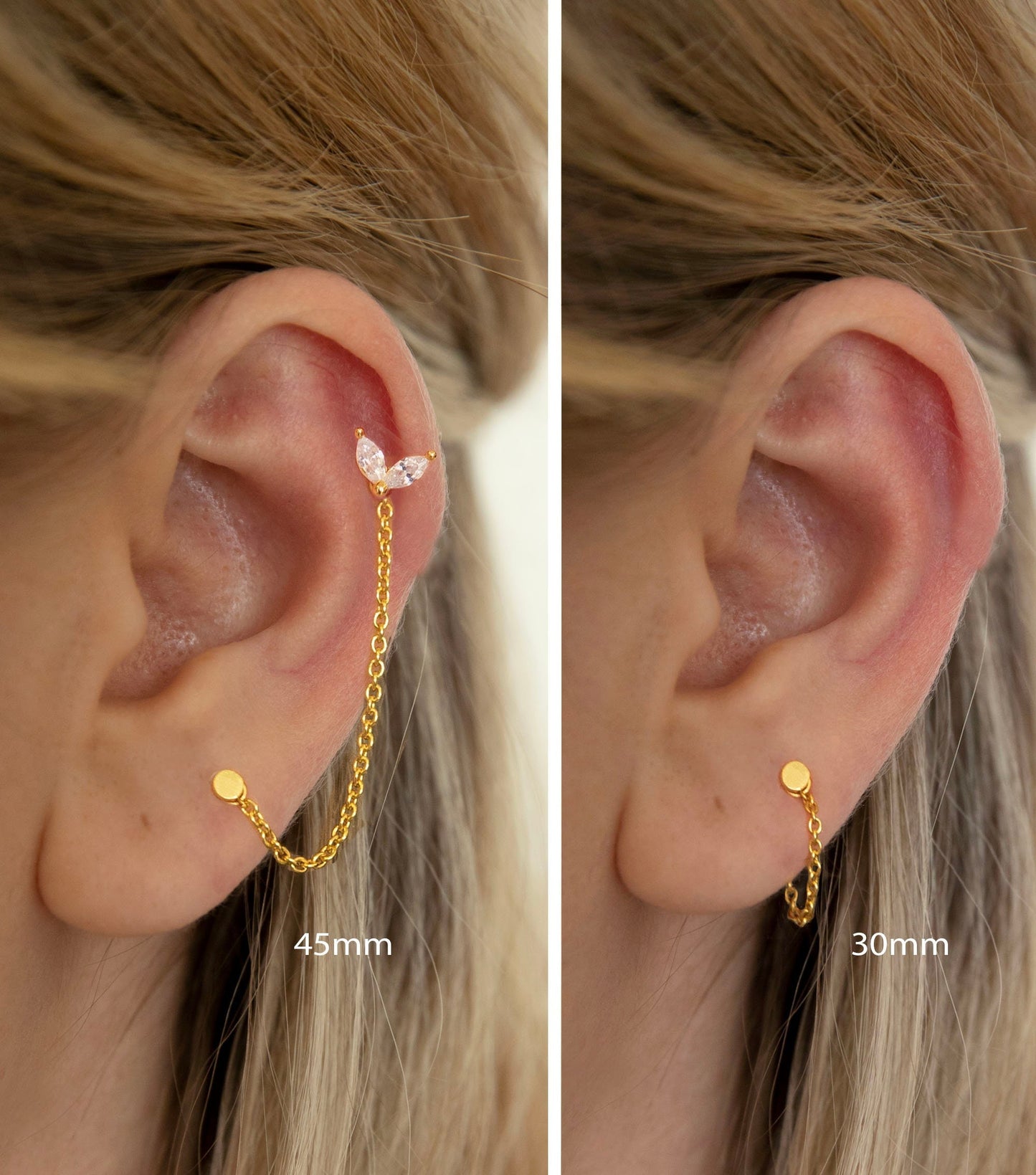 Detachable Chain Earring - Minimalist Chain Earring - Sterling Silver Earring - Silver Chain Earring - Dainty Earring - Tiny Earring