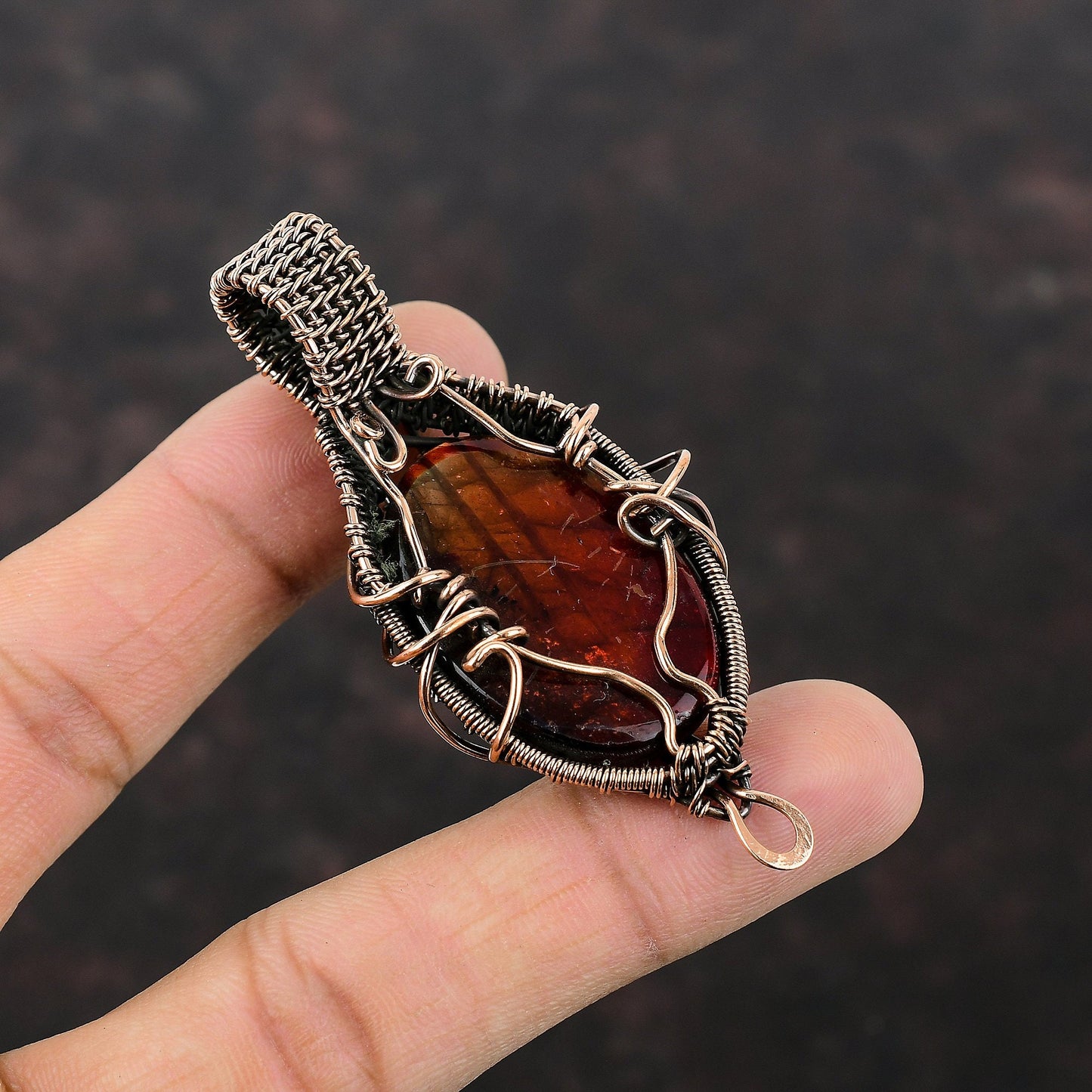 Red Purple Blue Fire Labradorite Necklace Brass Wire Wrapped Pendant Handmade Brass Jewelry Natural Gemstone Pendant Wire Wrapped Jewelry Gift for Her