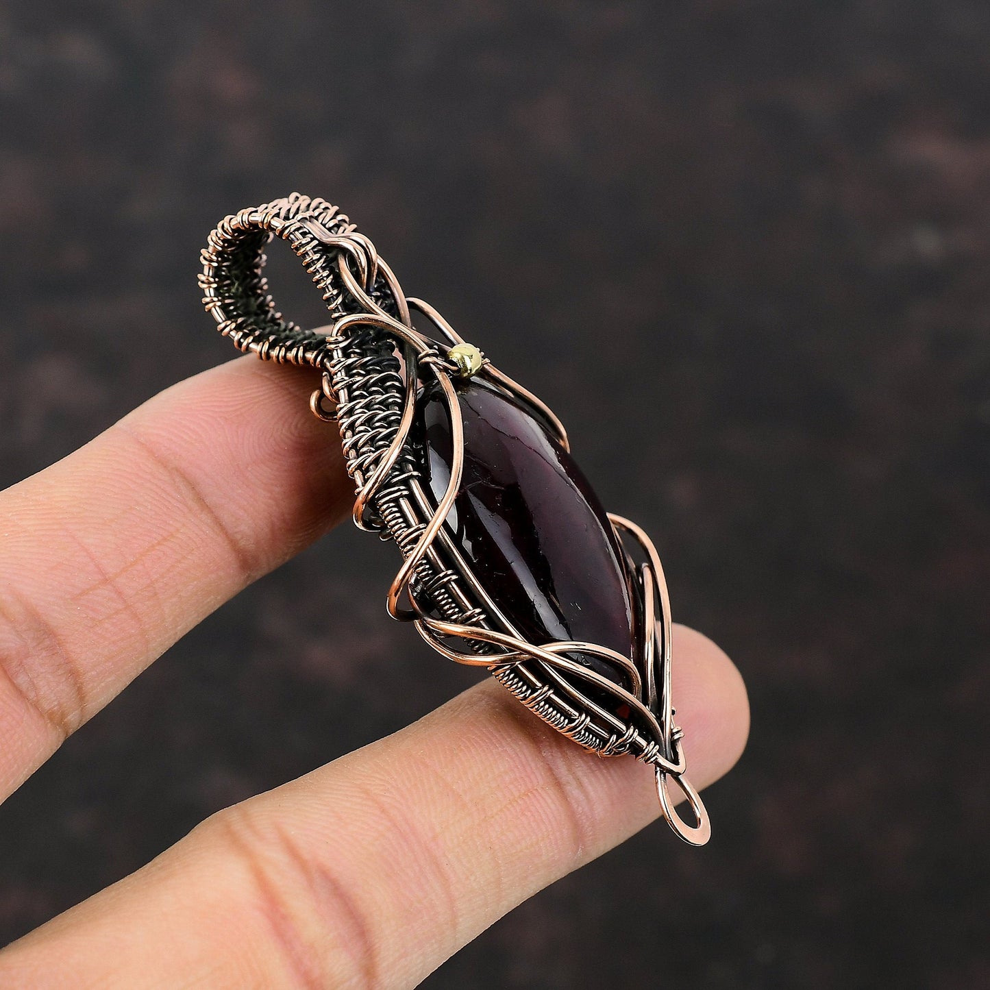 Red Purple Blue Fire Labradorite Necklace Brass Wire Wrapped Pendant Handmade Brass Jewelry Natural Gemstone Pendant Wire Wrapped Jewelry Gift for Her