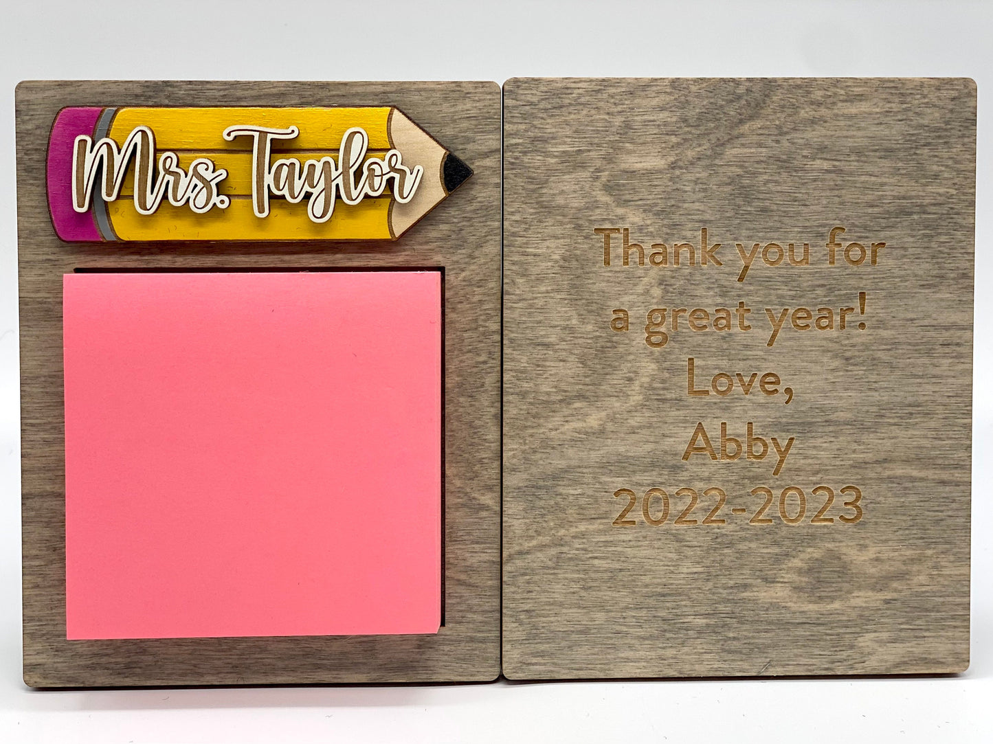 Teacher Sticky Note Pad Holder Gift | Personalized Teacher Name Gift | Student Gift For Teacher | Teacher Gift | Teacher End of Year Gift