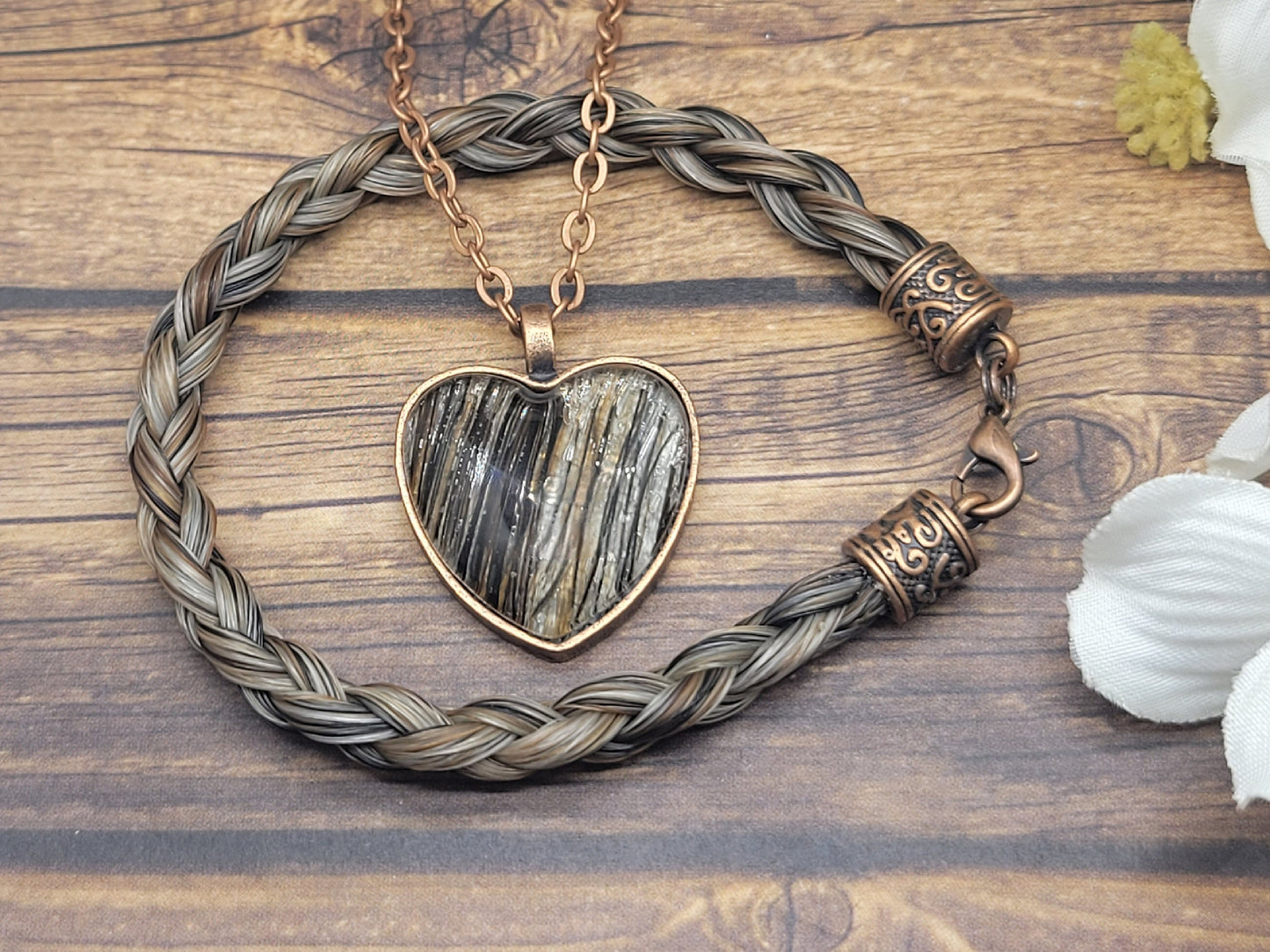 Custom Horse Hair Bracelet and Necklace Gift Set Braided by Equine Keepsakes