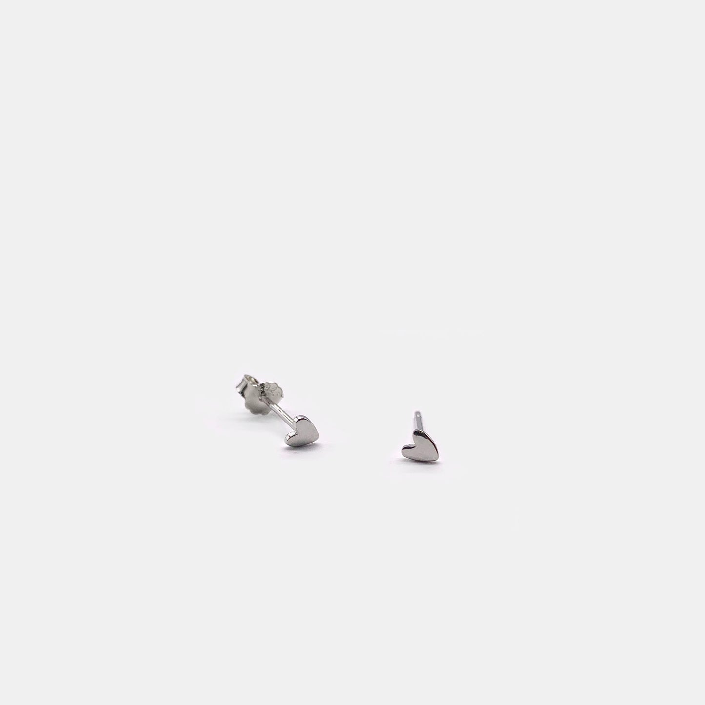 Tiny Heart stud earrings - Dainty stud earrings - Sterling silver stud earrings