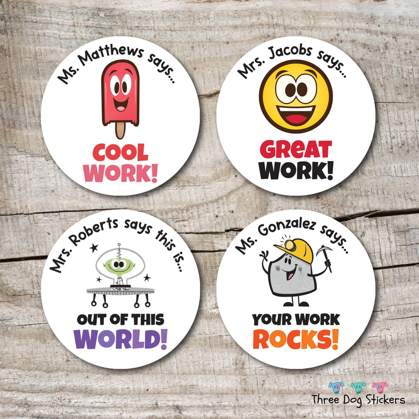 Personalized Teacher Stickers, Teacher Stickers, Reward Stickers, Teacher Name Stickers, Teacher Gift, Good Work Stickers, 192 Stickers