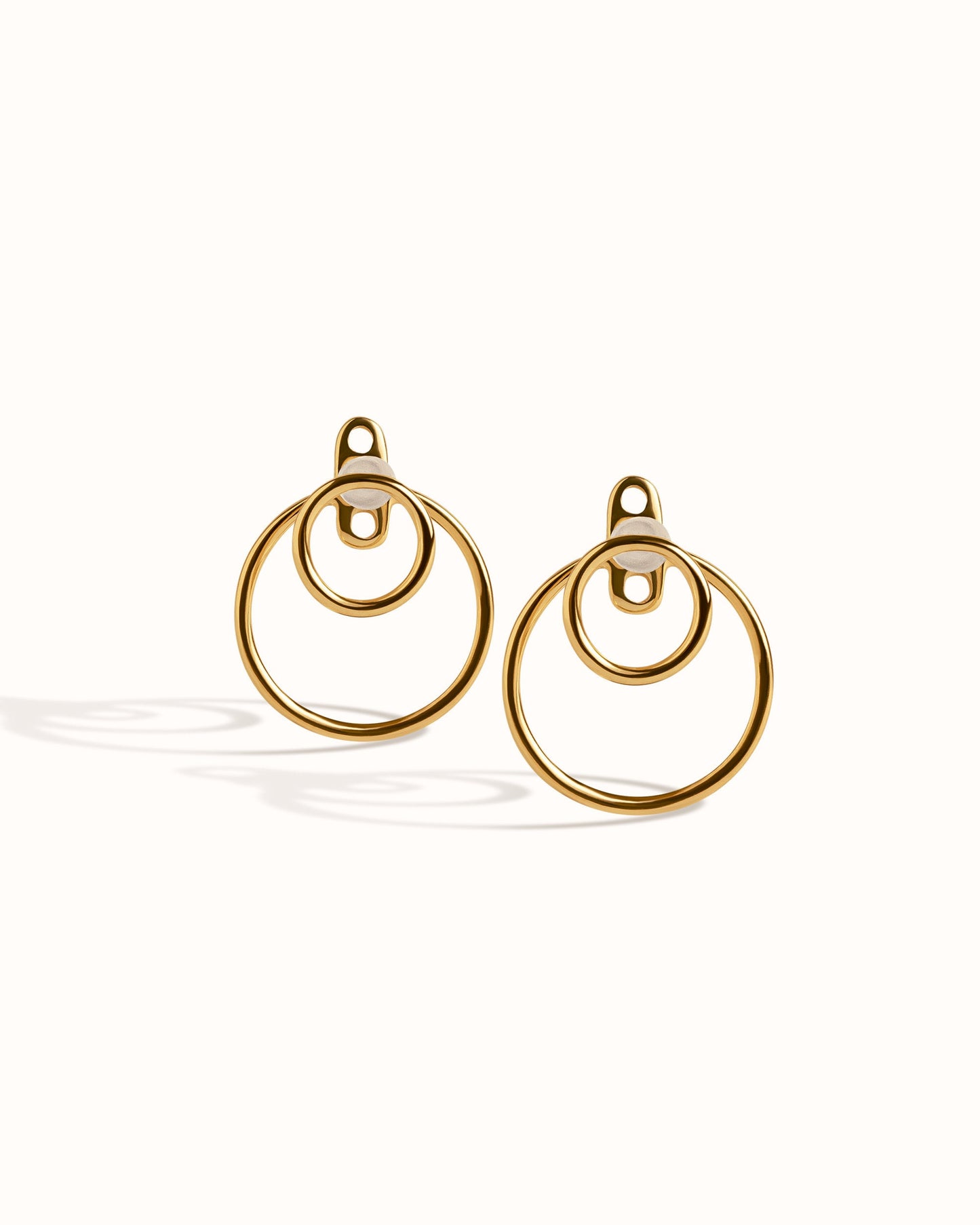 Open Circle Ear Jacket Earring · Sterling Silver Geometric Earrings · Circle Studs · Minimalist Jewelry · Gift for Her - JKT010