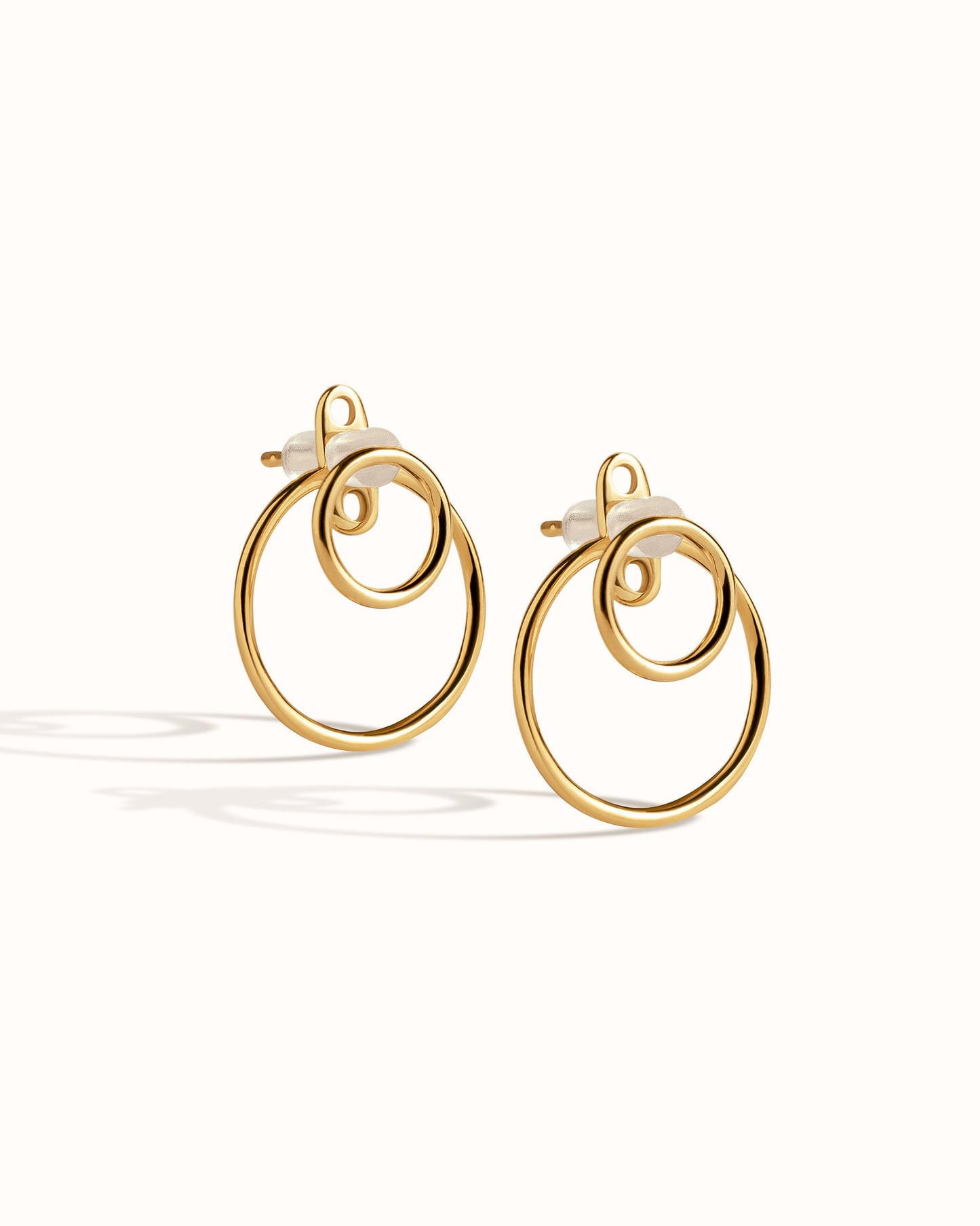 Open Circle Ear Jacket Earring · Sterling Silver Geometric Earrings · Circle Studs · Minimalist Jewelry · Gift for Her - JKT010