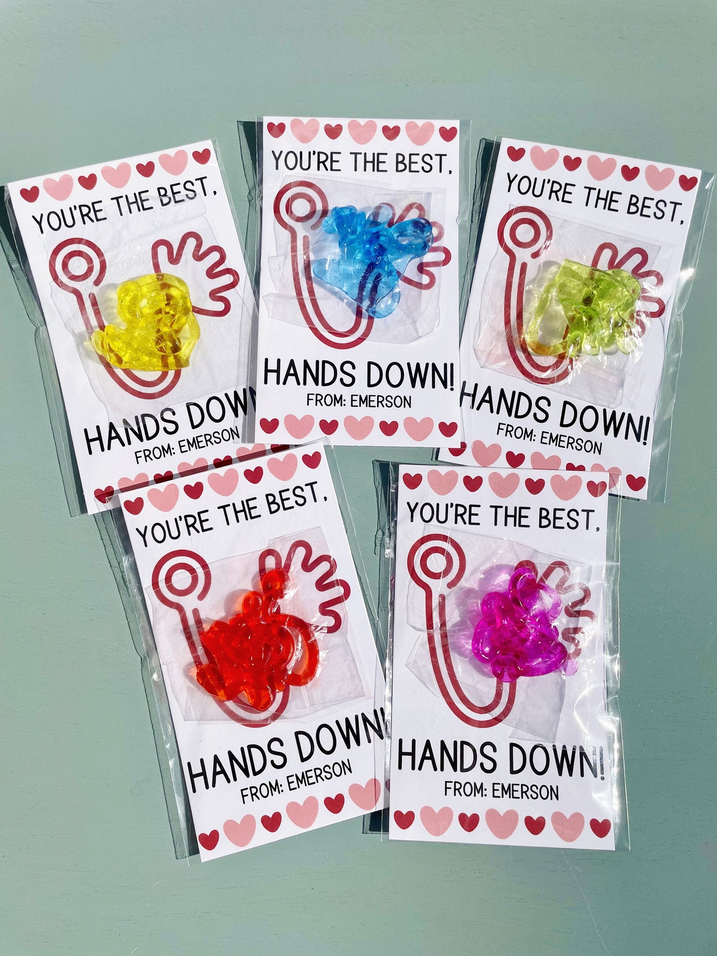 Sticky Hands Valentines, School Valentines, Valentines for Class, Valentines for Students, Valentines Class Set, Valentines from Teacher