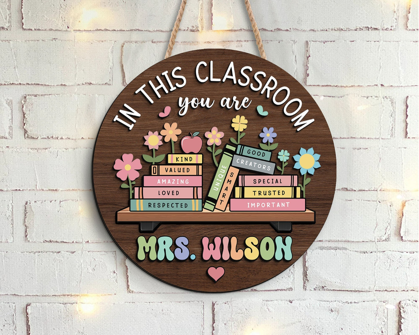 Custom Teacher 3D Door Hanger, In this Classroom You Are, Cute Teacher Door Sign, Back to School Gift, Custom Teacher Name, Classroom Decor