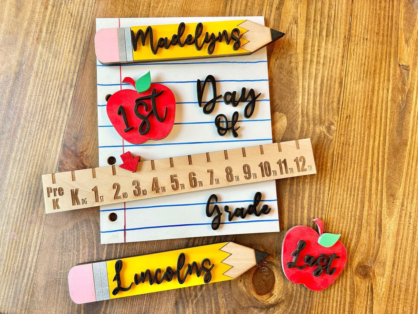 Personalized Back to School Sign, First Day of School Photo Prop, Interchangeable Back to School Sign