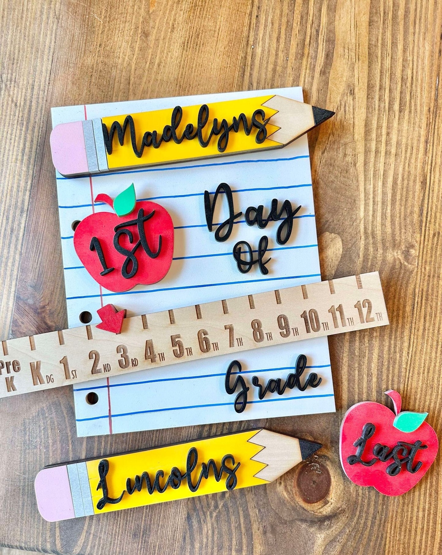 Personalized Back to School Sign, First Day of School Photo Prop, Interchangeable Back to School Sign