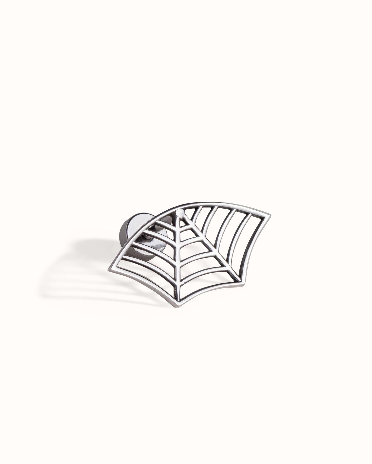 Spider Web Earring Gothic Jewelry • Cartilage Helix Piercing 20G 18G 16G • Halloween Witchy Silver Jewelry • Goth Punk Tattoo Earring CRT015
