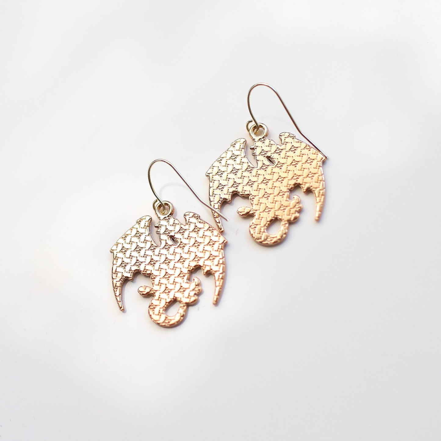 Black and Gold Fourth Wing Dragon Earrings