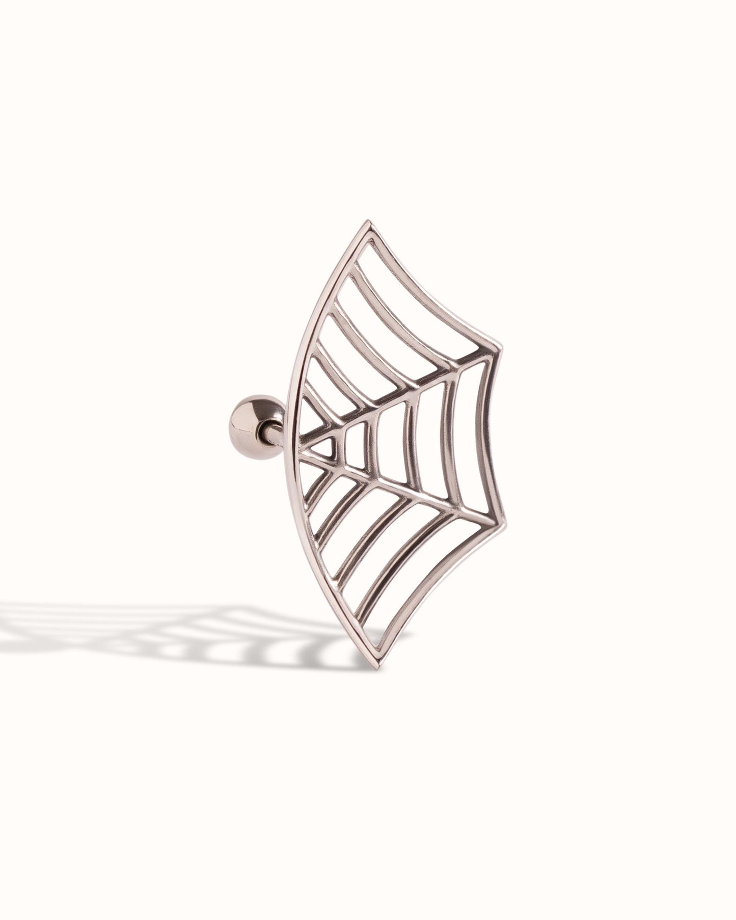 Spider Web Earring Gothic Jewelry • Cartilage Helix Piercing 20G 18G 16G • Mystical Dark Goth Halloween Earring • Hidden Helix - CRT015