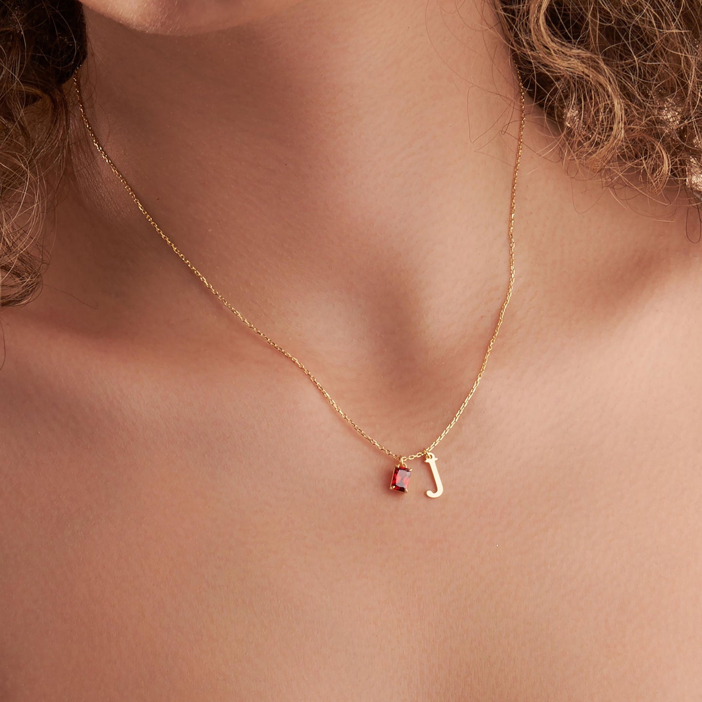 14K Solid Gold Initial Birthstone Necklace, Personalized Initial Necklace, Silver Necklace, Mothers Necklace, Mothers Day Gift, Gift for her