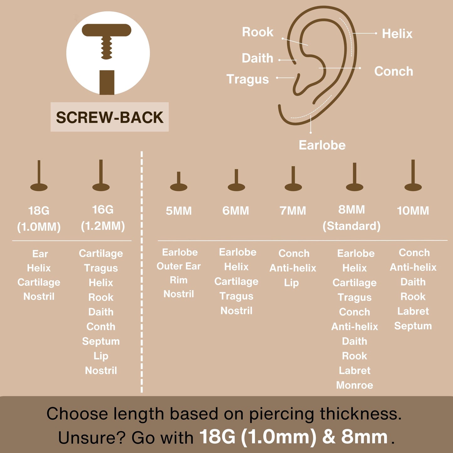 Titanium Vertical Dangle Hidden Helix Piercing, Threaded Flat Back Stud Earrings, Hidden Rook/Cartilage/Conch/Tragus/Helix Drop Earring