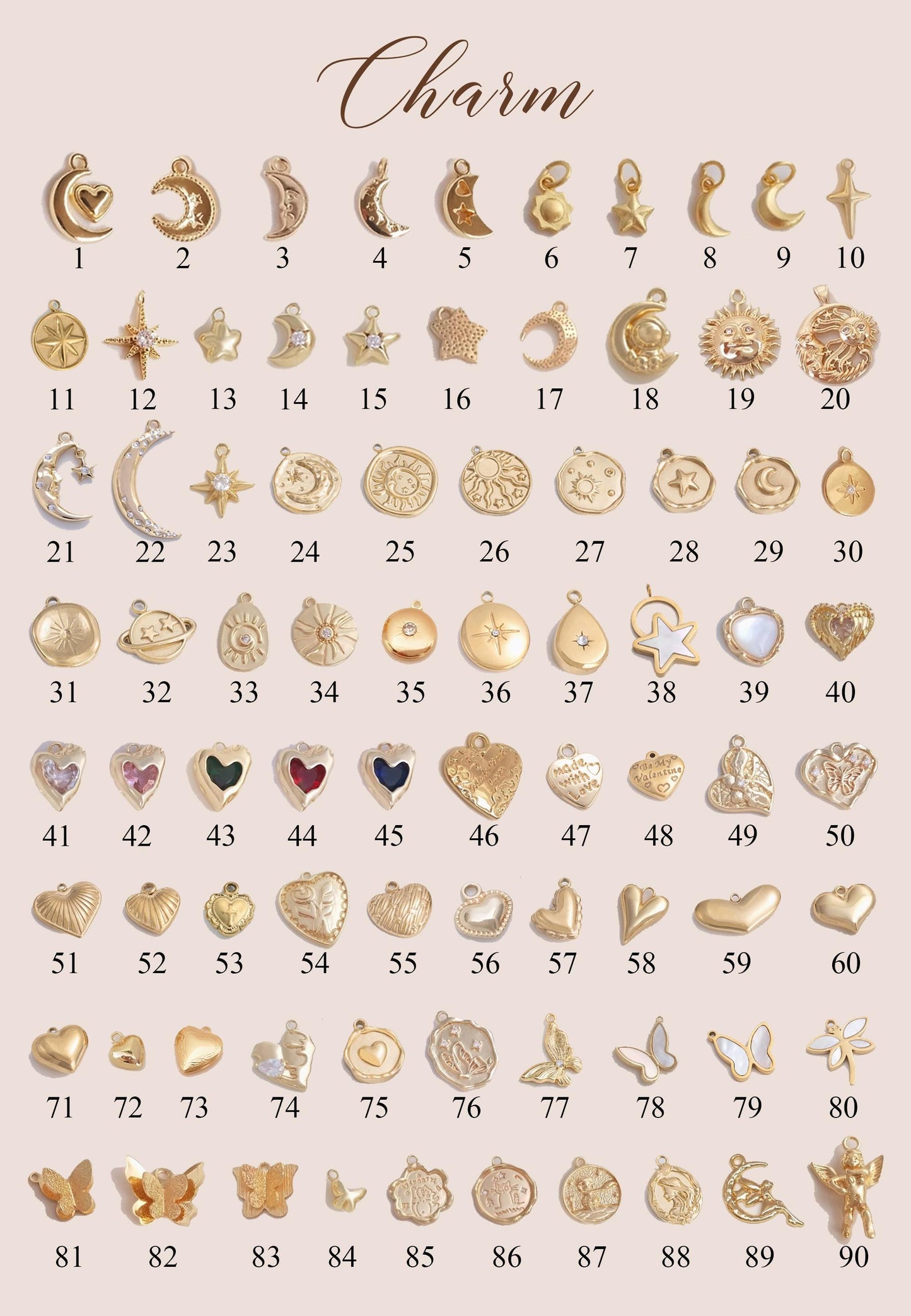 Create Your Own Custom Charm Necklace, Gold Multi Charm Necklace, Custom Charm Necklace for Her, Vintage Chunky Necklace, Christmas Gifts