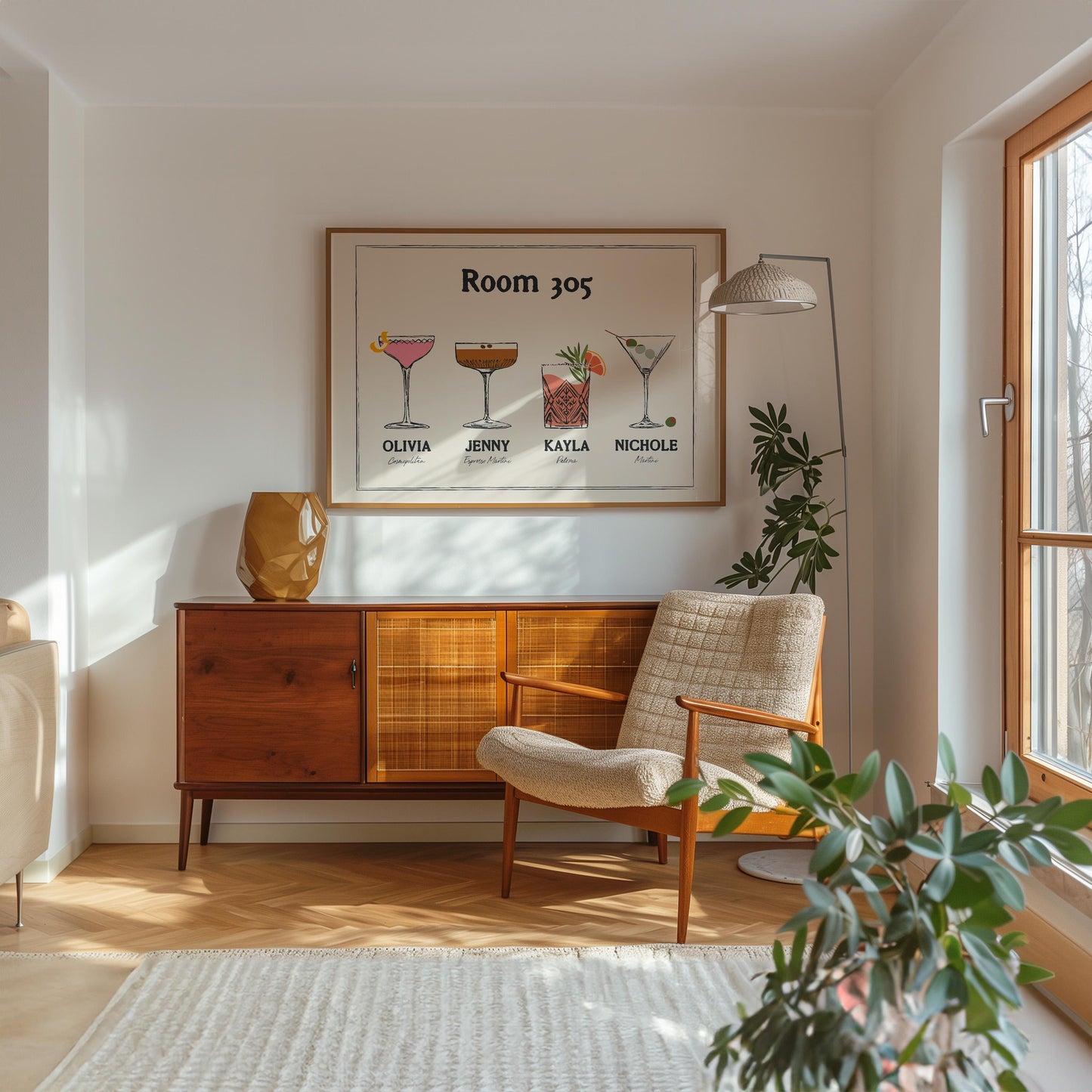 Custom Roommate Drink Print, Roommates as Drinks, Trendy College Apartment Dorm Art, Bar Cart Decor, Cocktail Poster, Personalized Wall Art