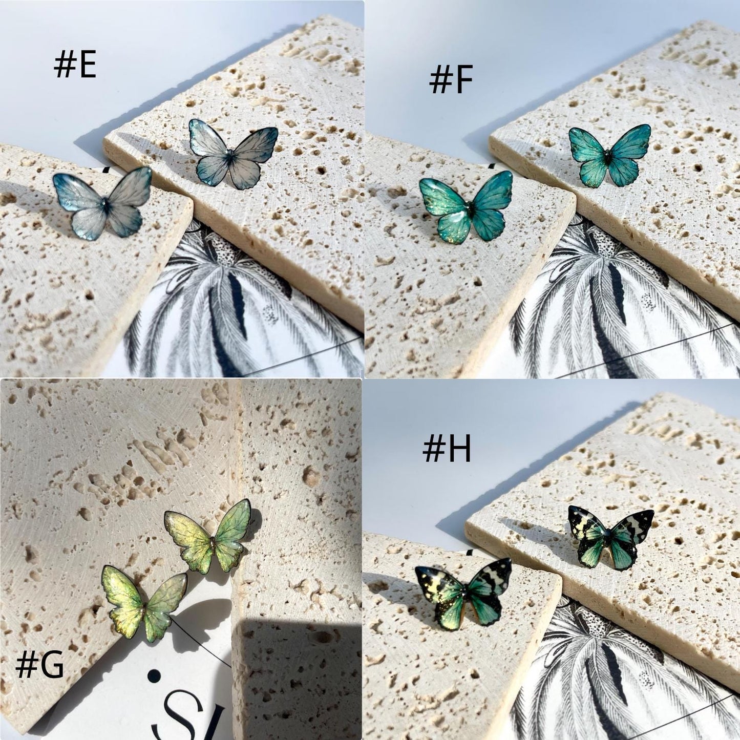 Butterfly Stud Earrings,  Dainty Resin Earrings, Fairy Insect Jewelry, Birthday Gift for her