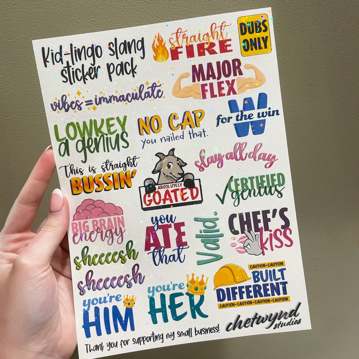 Classroom Reward Sticker, 20-Pack Kid-Lingo Slang Grading Sticker, Motivational Learning Incentive for Schools, Stickers for Teachers