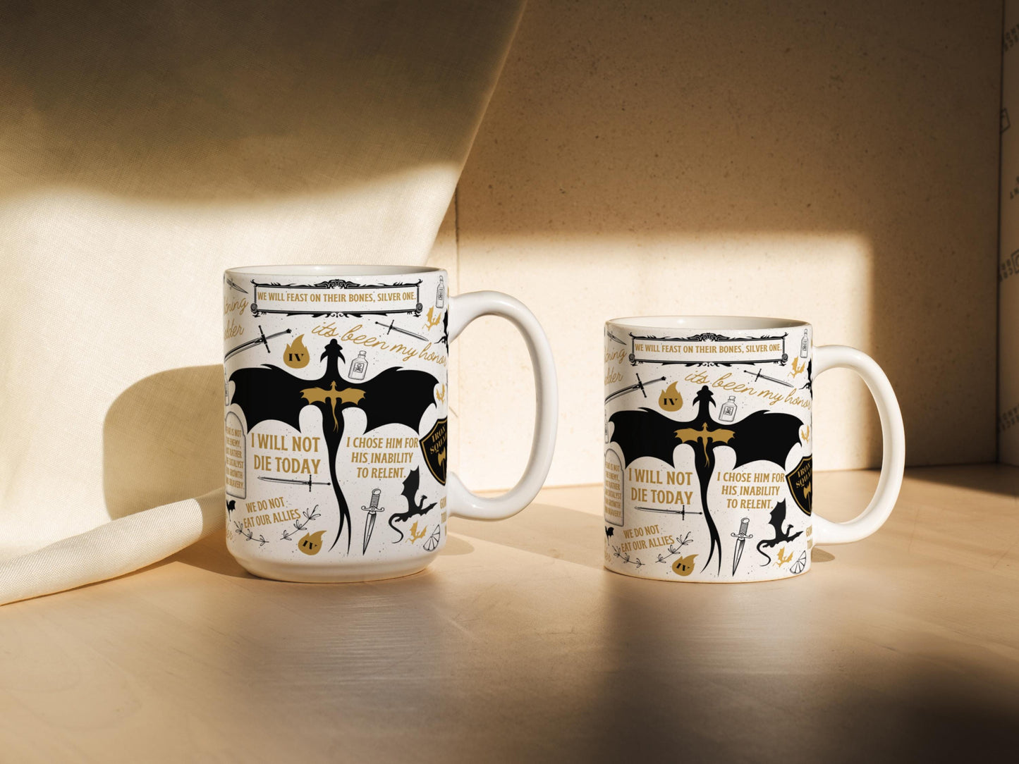 Fourth Wing Quote Mug Fantasy Bookish Gift, Dragon Rider Coffee Cup, Basgiath War College Merch, Violet Sorrengail and Xaden Riorson Fan