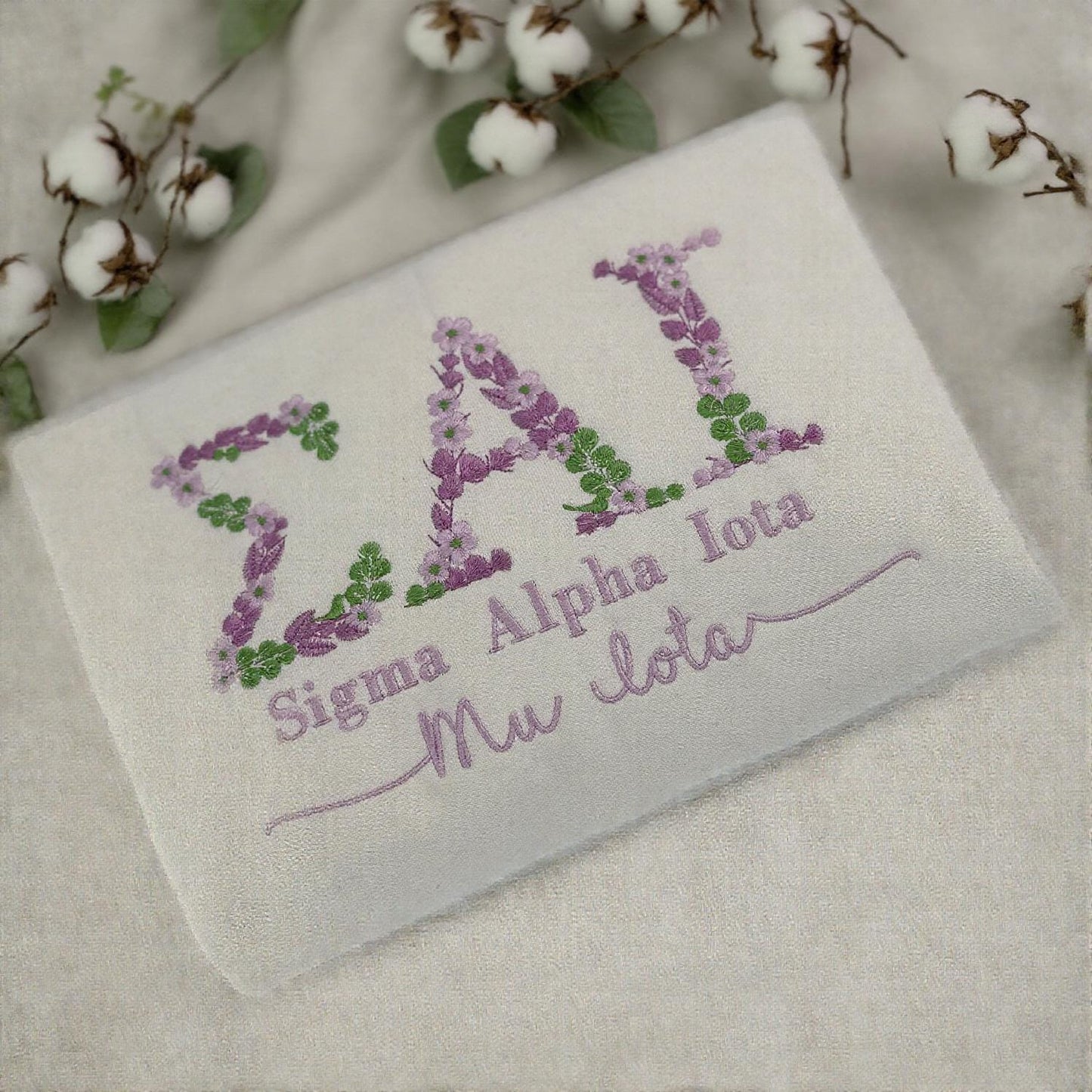 Personalized Greek Sorority Floral Embroidered Crewneck Sweatshirt | Epsilon Tau Sweatshirt | Custom Graduation College Sweater for Her