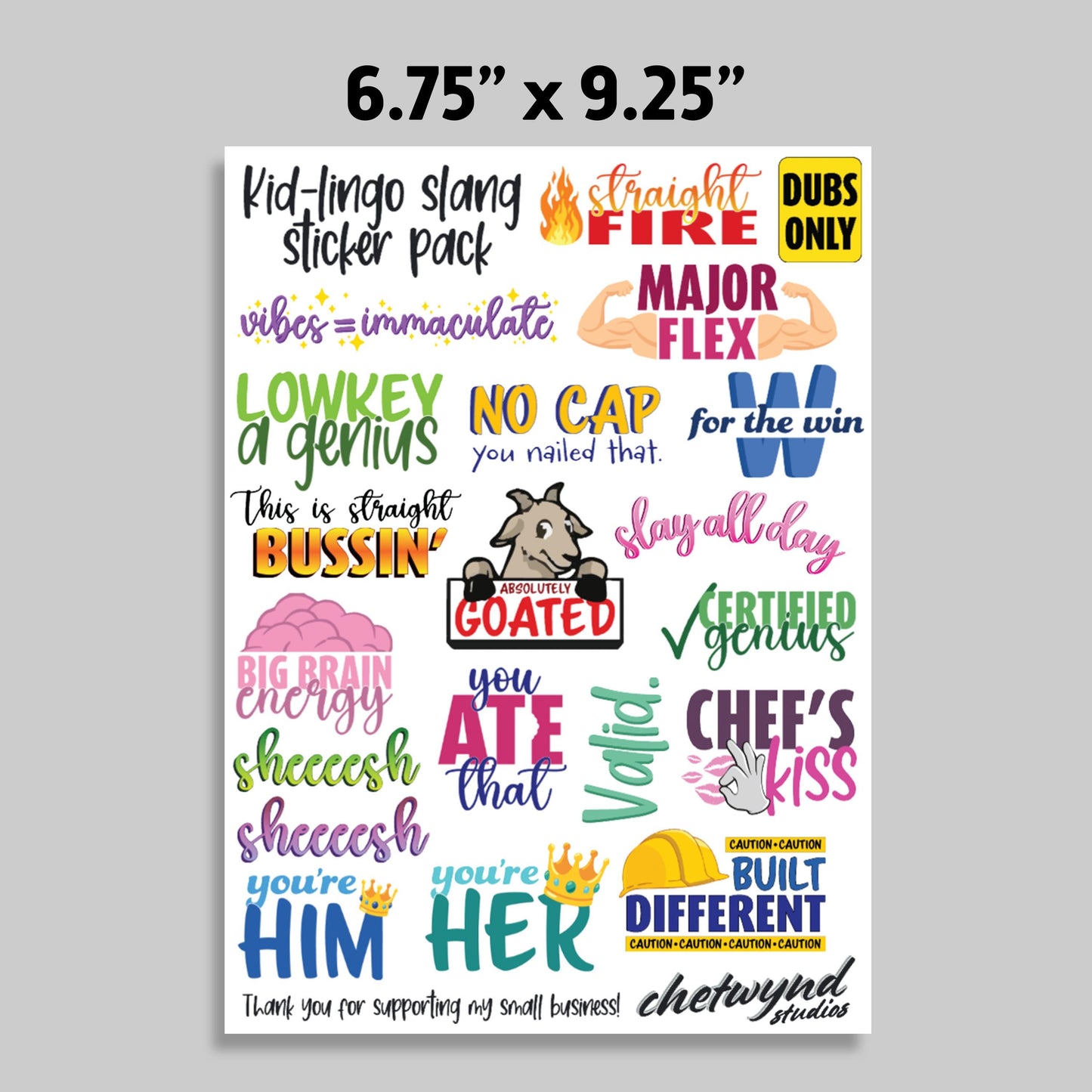 Classroom Reward Sticker, 20-Pack Kid-Lingo Slang Grading Sticker, Motivational Learning Incentive for Schools, Stickers for Teachers