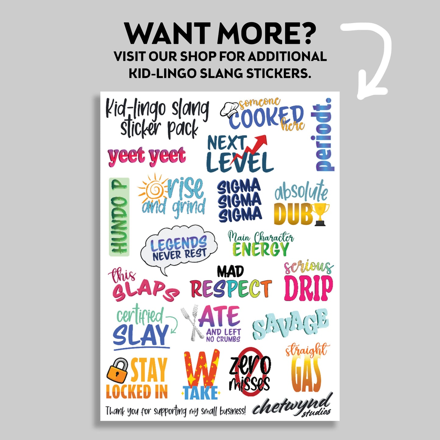 Classroom Reward Sticker, 20-Pack Kid-Lingo Slang Grading Sticker, Motivational Learning Incentive for Schools, Stickers for Teachers