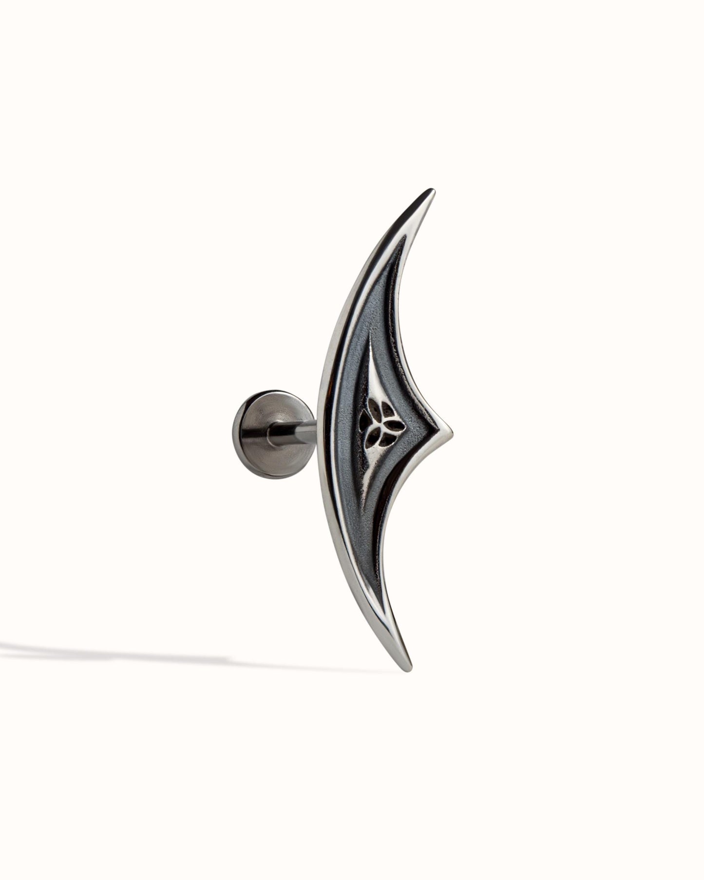 Goth Hidden Helix Earring • Cartilage Helix Piercing 18G 16G •  Dark Silver Jewelry • Gothic Jewelry Punk Tattoo Medieval Earring • CRT021