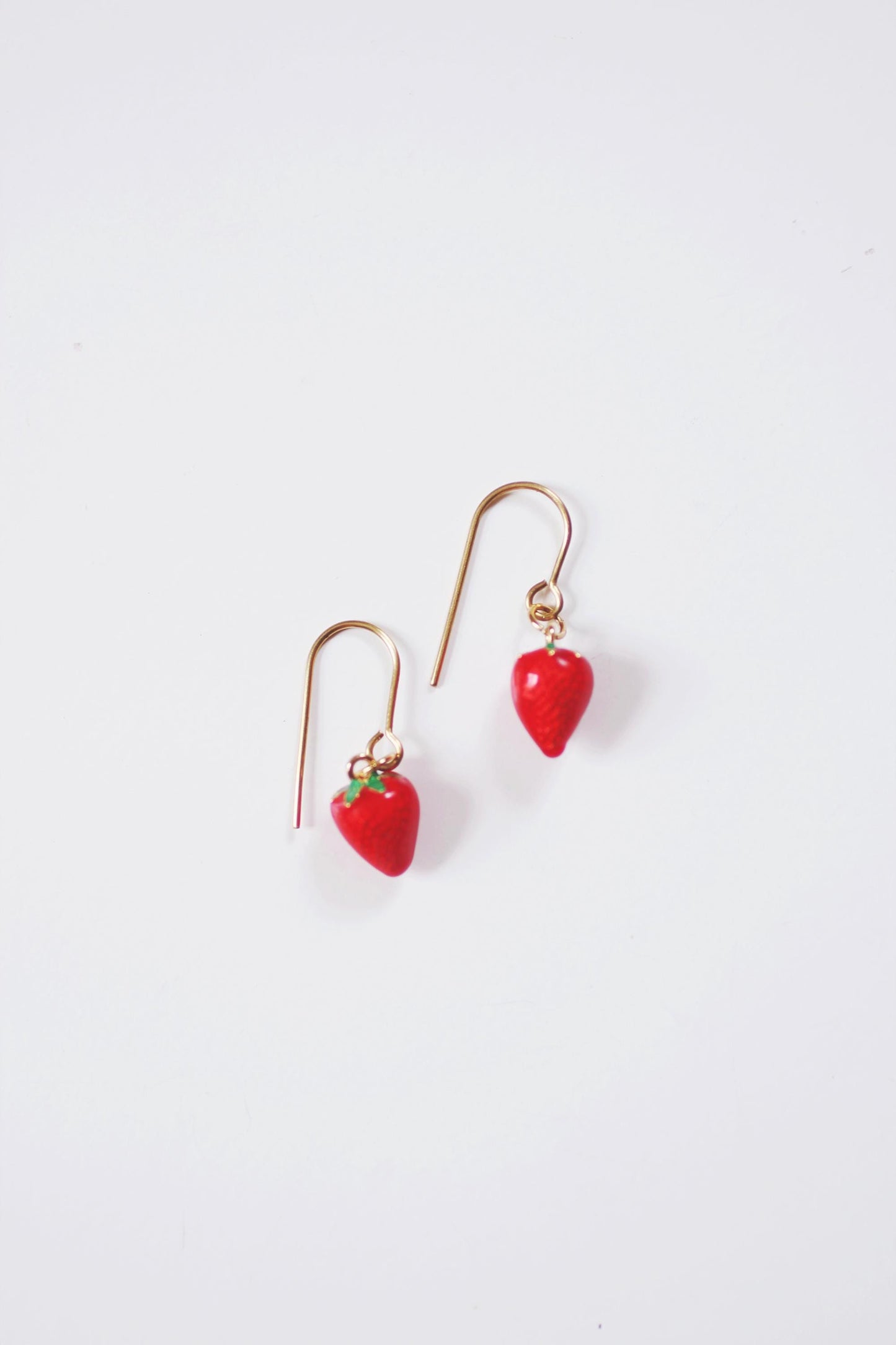 Tiny Strawberry Earrings | Enamel Charm Earrings | Minimalist Earrings | Modern Jewelry | Nature Earrings | Cute Earrings