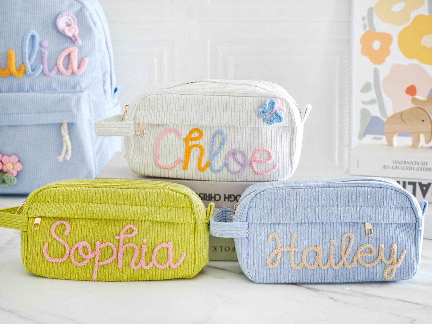 Personalized Pencil Case, Back To School Gift, Custom Name Corduroy Pencil Case For Kids, Girls Pencil Pouch, Girls /Boys Birthday Gift