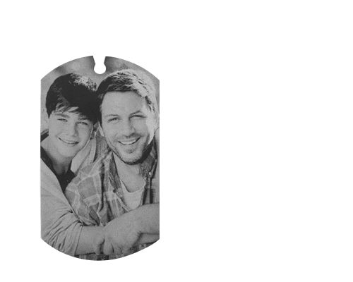 Photo-Engraved Black Titanium Steel Dog Tag Necklace For Father