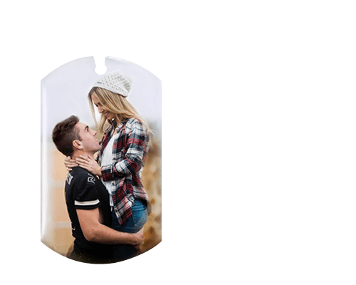 Engraved Stainless Steel Photo Necklace for Father